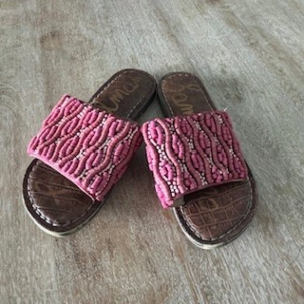 Sam Edelman Pink Beaded Slide Sandals – Size 11